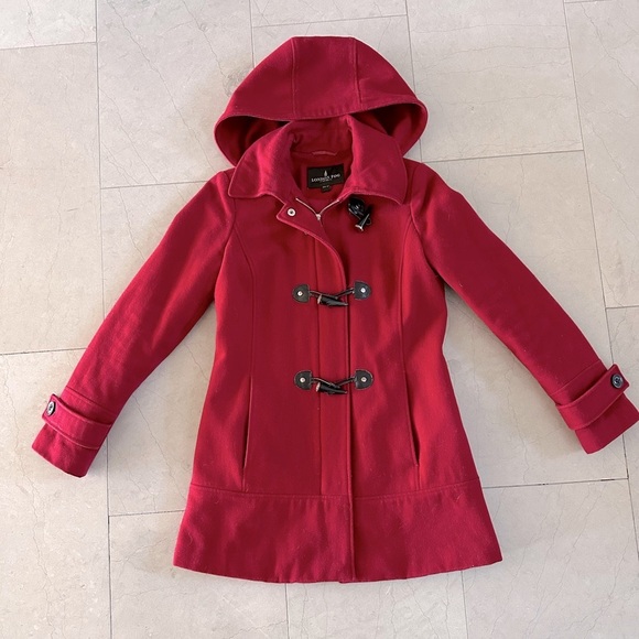 London Fog Pea Coat with Hood - Picture 1 of 10